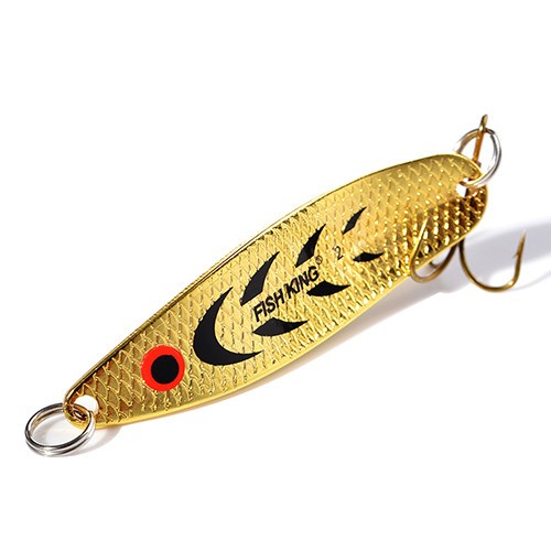 FISHKING-Señuelos de Pesca, cuchara Wobble de Metal, anzuelo de trucha, cuchara giratoria de 18g 27g señuelos spinning de pesca mar jigs de pesca de mar señuelos spinning mar cebos duros cucharillas de pescas Pinzas me: 120 mm / Croma optimizar