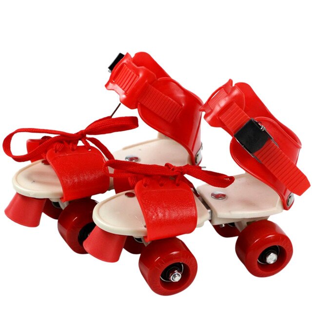 Maat Verstelbaar Kinderen Rolschaatsen Dubbele Rij 4 Wielen Schaatsen Schoenen Schuiven Inline Skates Kids Roller Sneakers -40: Red