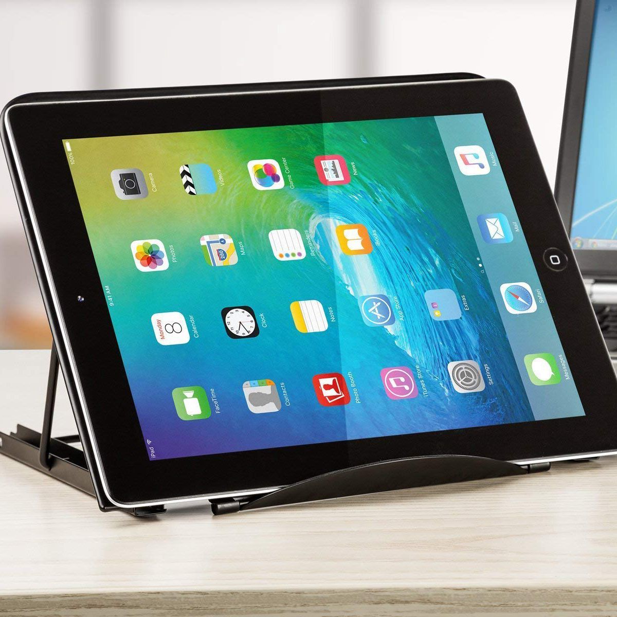 Mesh Ventilated Adjustable Laptop Stand for Laptop/Notebook /Tablet and more (Black)