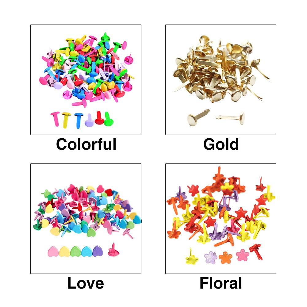 100Pcs Papier Fastener Sluitingen Diy Voor Kids Mini Brads Kantoor Multipurpose Lichtgewicht Duurzaam Ijzer Kaart Maken Craft Split Pins