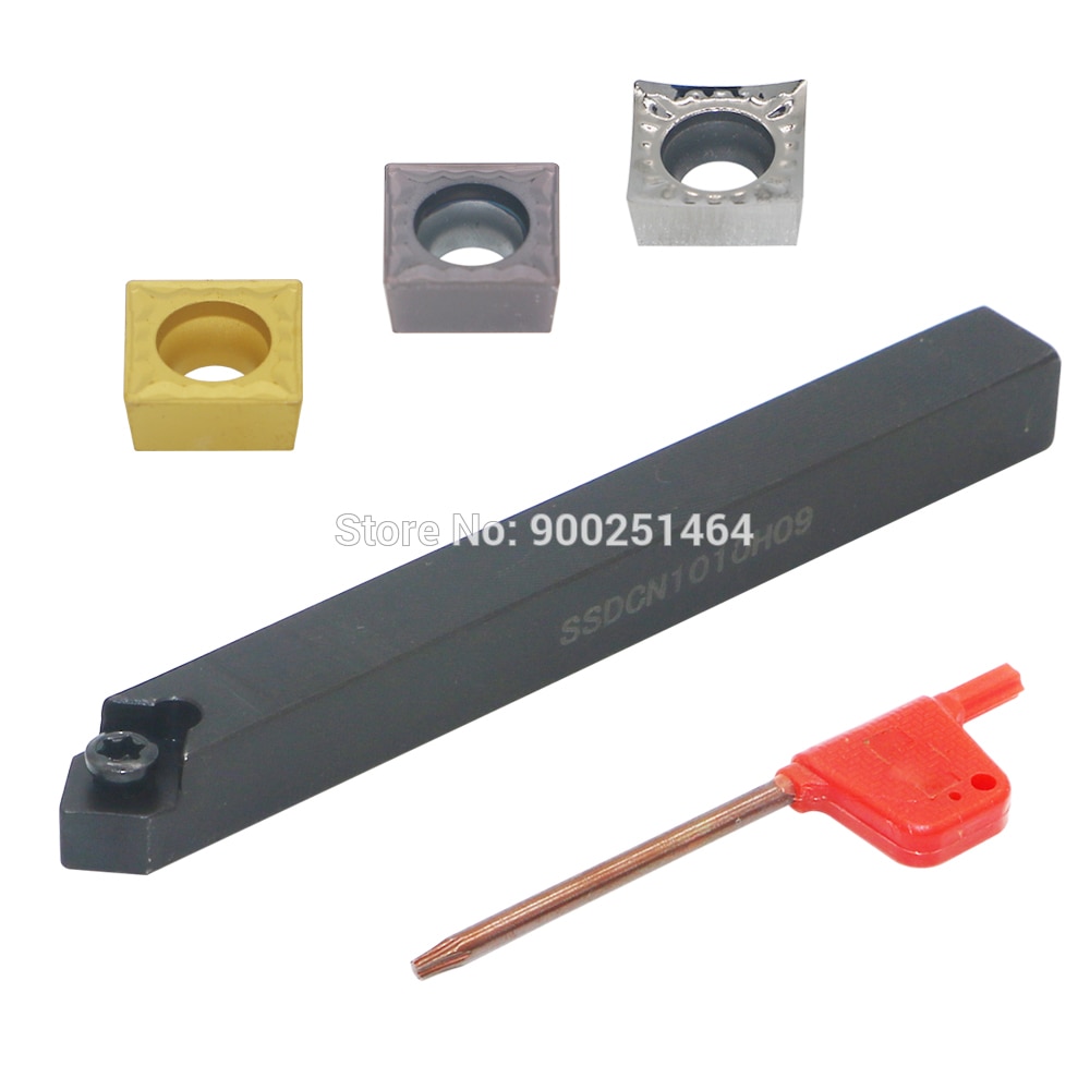 CNC Lathe Tool Holder, SSDCN1010H09(10mm)Right, with Three SCMT09T304（31.51）Square Carbide Blades.45 degree chamfer turning tool
