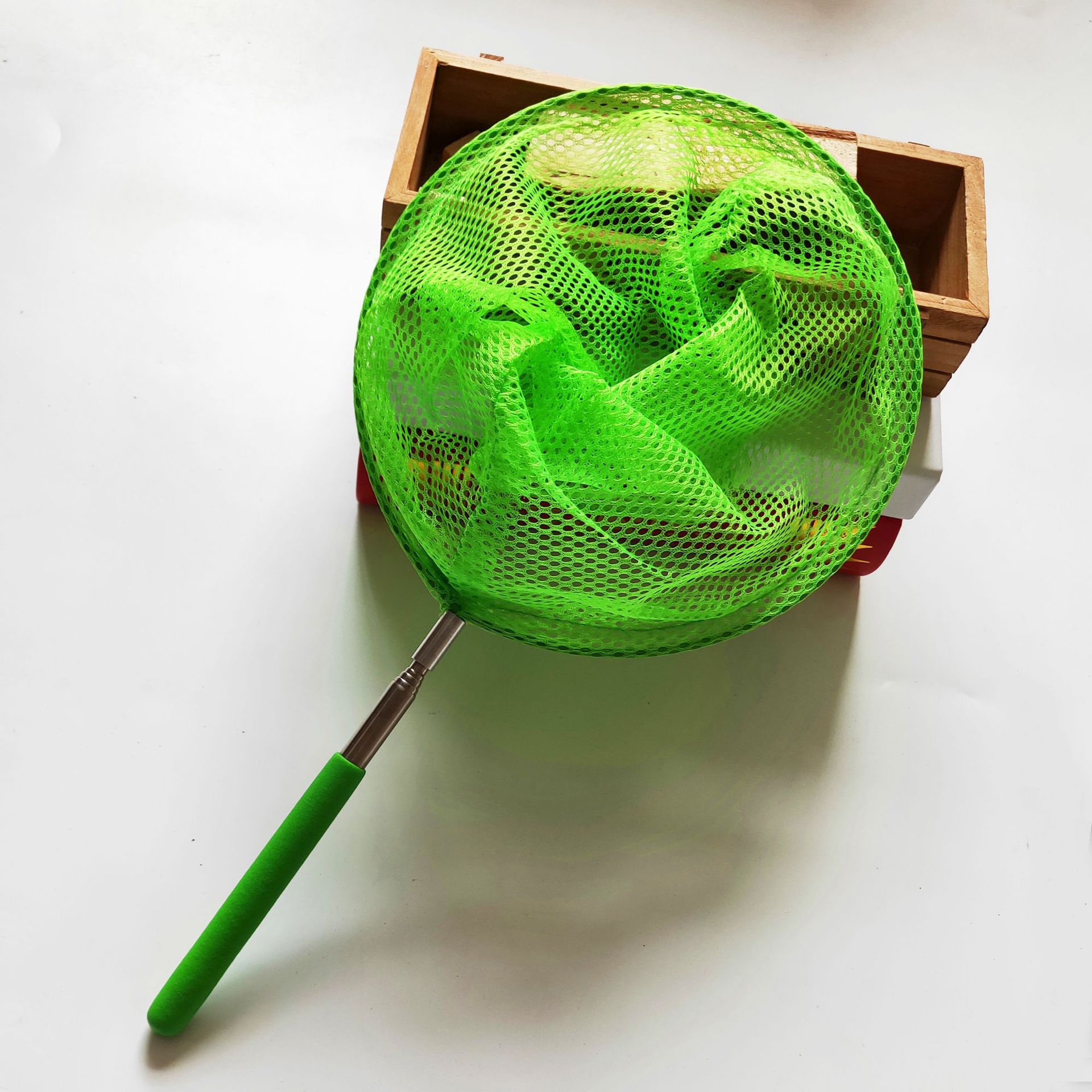 1Pcs Rvs Intrekbare Net Kinderen Visnet Bug Netto Vlinder Net Catch Salvage Vis Net Zak Outdoor Speelgoed