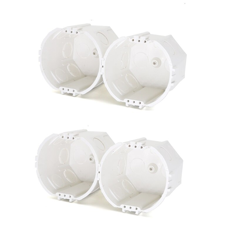 Livolo Eu Schakelaar Muurbevestiging Junction Box, Wit Plastic Materialen, Type 86 Cassette Outlet Voor Schakelaar: 4pcs
