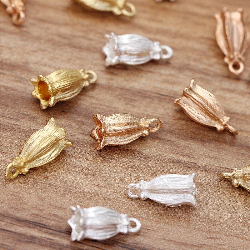20pcs Tassel End Caps - 7x16mm Copper Metal Jewelry Findings for Leather Cord