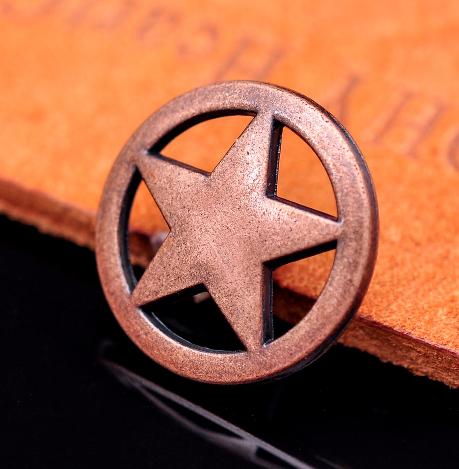 30X 19*19mm Antique Brass/Copper Western Texas Cowboy Ranger Star Conchos For Saddles Headstall Bridle Leathercraft Decor