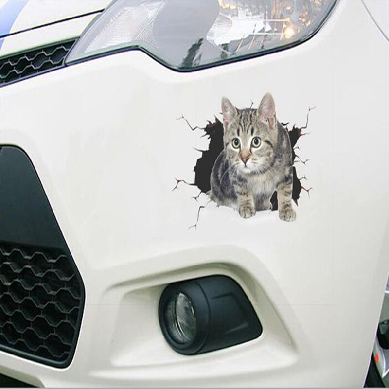 3D Simulatie Leuke Kat Persoonlijkheid Creatieve Auto Auto Sticker Hond Glas Auto Sticker Deur Kras Decoratieve Cover Sticker