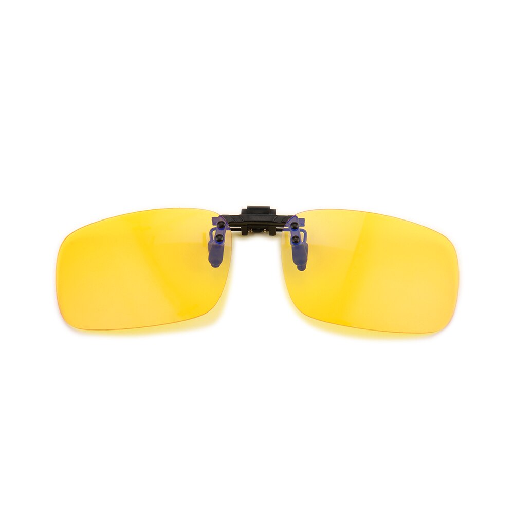 Gudzws Glasses Clips on Anti Blue Light Filter UV Blocking Rectangle Frame Anti Eye Strain From Computer TV Vedio Unisex: 1PCS Yellow