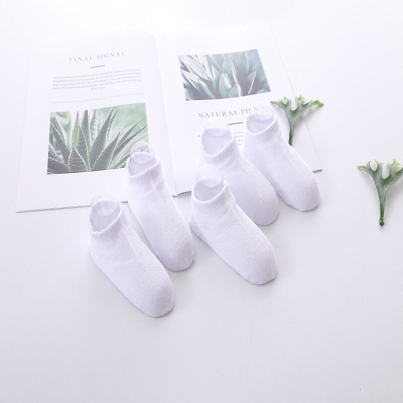 5 Paare/los Baby Weiß Kind Kurze Socken Frühling Stil Solide Dünne, Weiche Baumwolle freundlicher Für Jungen Mädchen Sport Studenten Socken