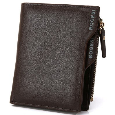 Bogesi hommes en cuir portefeuille avec fermeture à glissière homme sac à main amovible crédit porte-carte monnaie poches pour homme: 836 Coffee