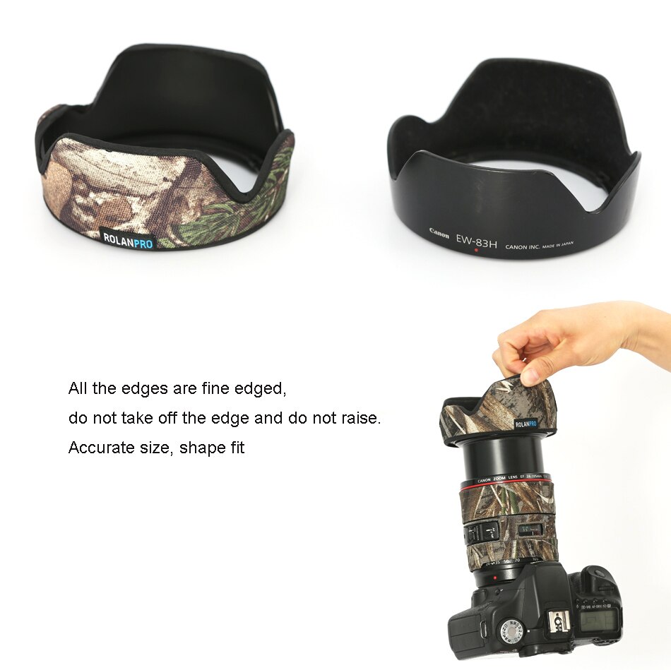 ROLANPRO – housse d&#39;objectif pour Canon EF 24-105mm f4L IS USM, Camouflage, pluie, manches d&#39;objectif, étui pour armes, vêtements de photographie
