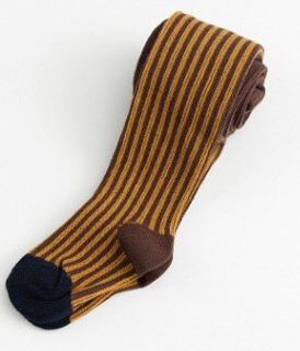 Girls Baby Soft Tights Baby Girl striped Tights Children cute Stocking girls pantyhose wiht dots kids clothing: Brown / L(height 105-115cm)