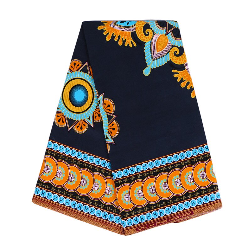 African Fabric Dashiki Traditional Print 100% Cotton Pagne Wax 6Yards Arrivals
