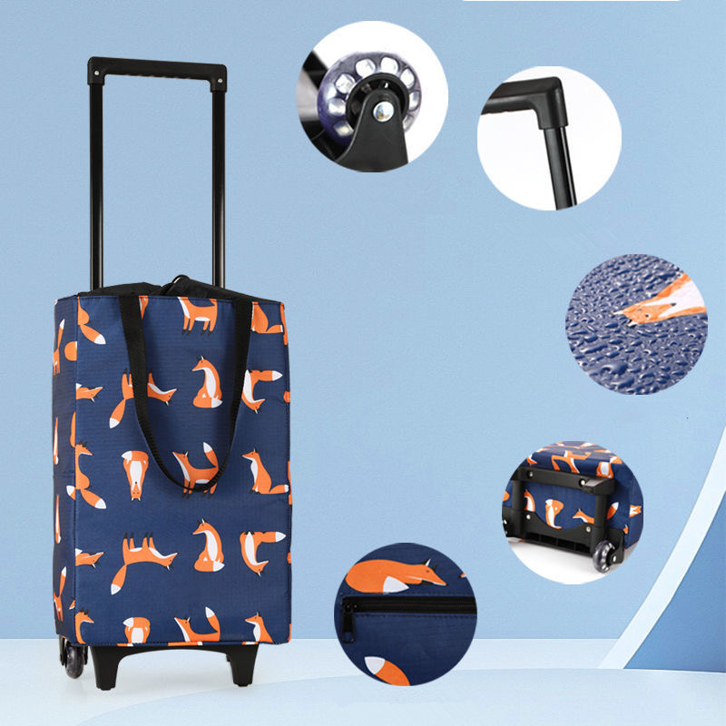 Opvouwbare Boodschappentas Vrouwen Grote Pull Winkelwagen Boodschappentassen Voor Organisator Draagbare Groenten Trolley Tassen Op Wielen De markt