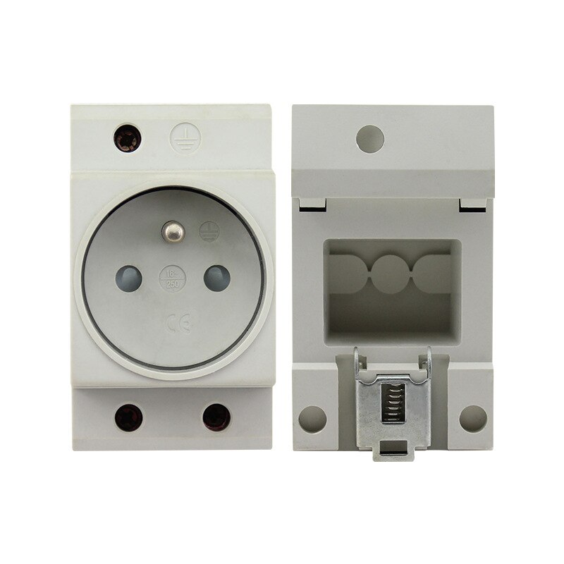 European 16A 250V 2P+E 75.5*63*44.5 Distribution Cabinet Outlet UPS PUD France German Italy Modular Power DIN Rail Socket