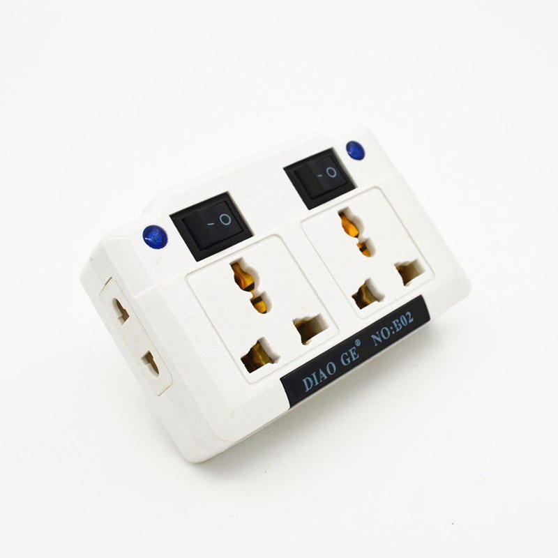 250V 10A independent switch Germany socket Splitter 2jacks 2 way outlet extend plug socket UK/US/EU/AU to Germany converter 2PC