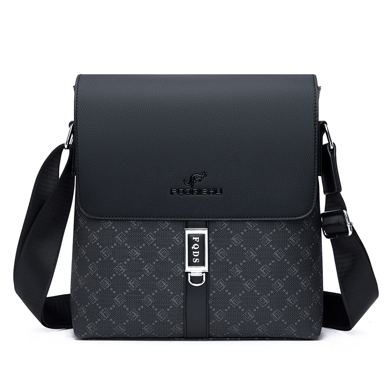 printed men's PU leather briefcase shoulder bags crossbody bags bolsos para hombre bag for man sling bag сумка: Gold