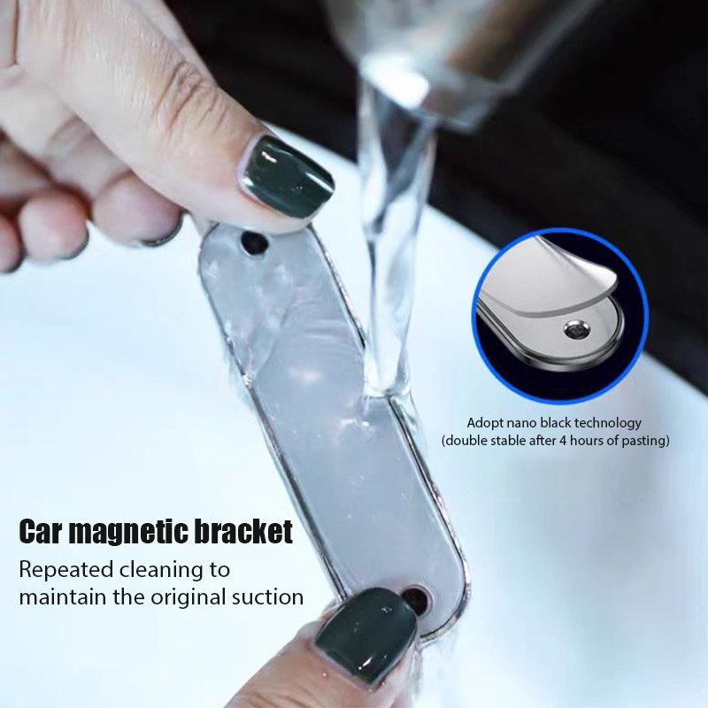 Magnetisk bilhållare magnetfäste miniremsformad stativ för iphone huawei xiaomi metall stark magnet gps bilfäste