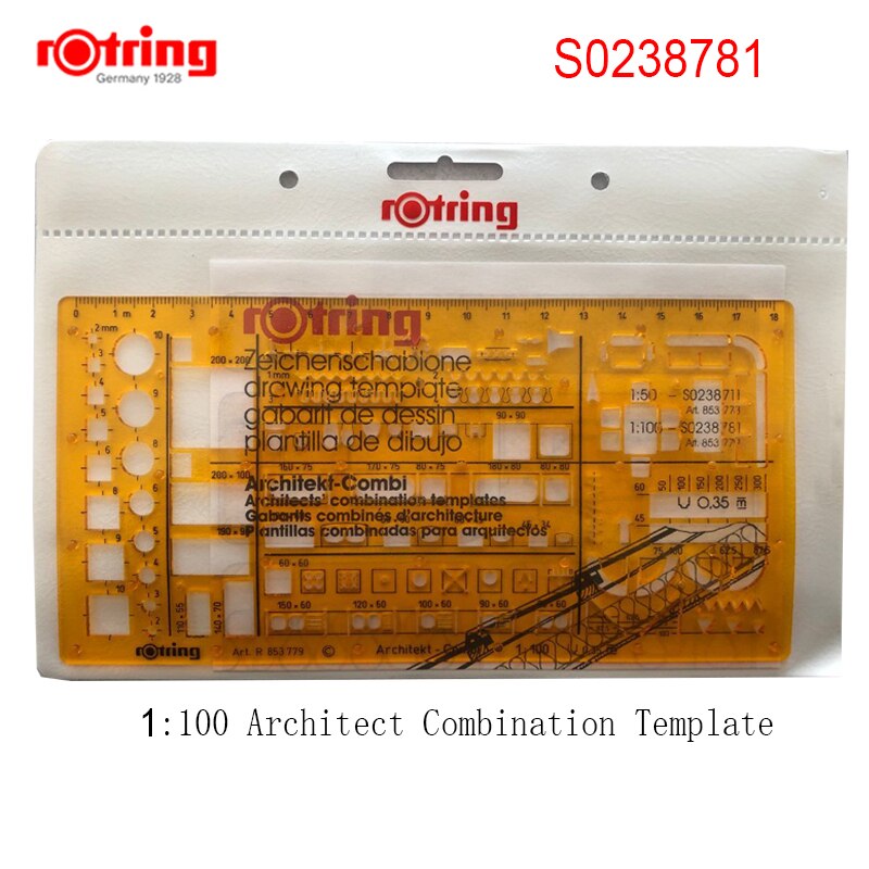 rotring Architect combination Template 1:50/1:100 drawing tools
