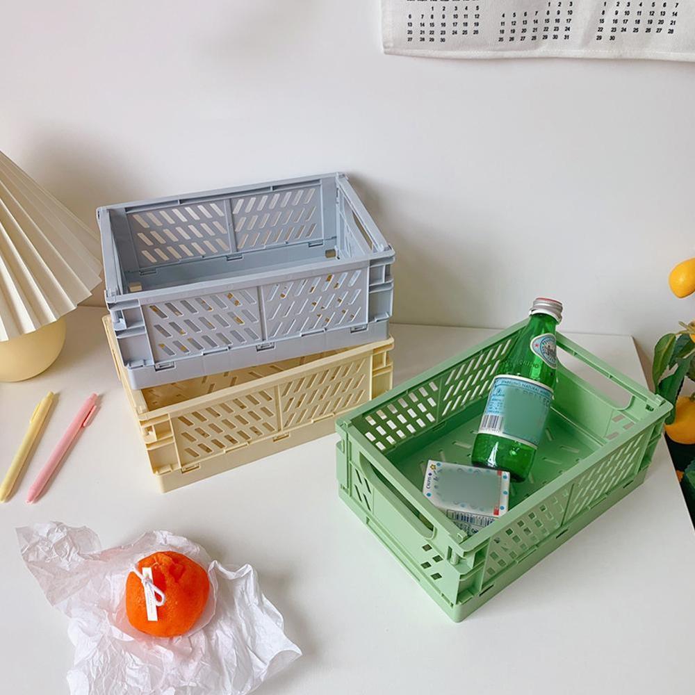 Foldable plastic pen case Makeup Cosmetic Storage Box Holder Pencil Case Foldable Desktop Sundries Basket Storage Pen Brush U1D9