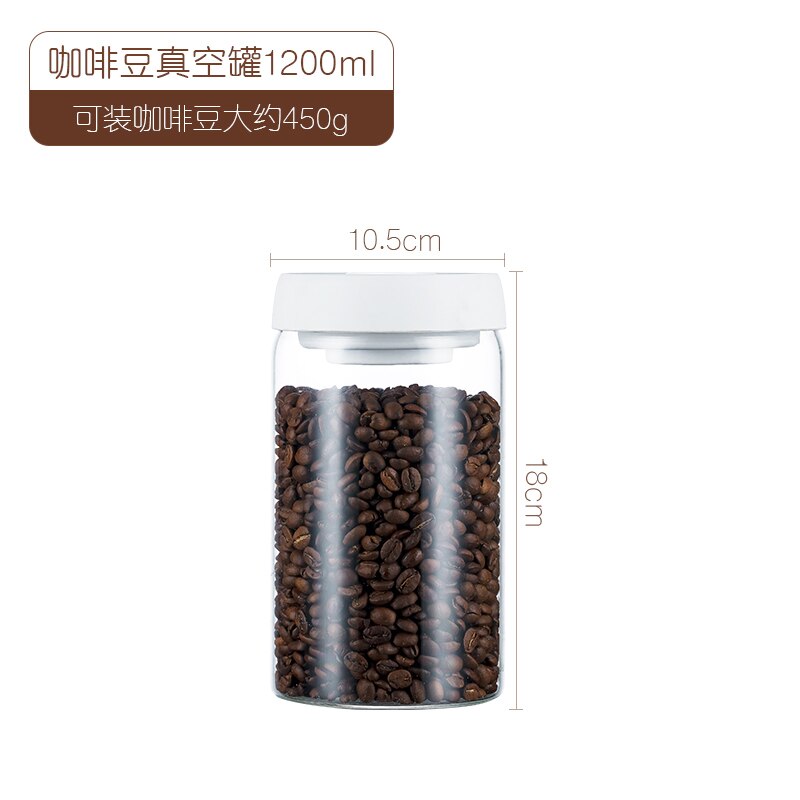 Coffee Beans Vacuum Sealed Tank Transparent Glass Food Storage Jars Household Moisture-proof Air Extraction Airtight Container main image 0