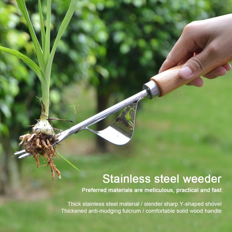 1 Pc Weeding Tool Stainless Steel Weeder Nursery Fork Seedling Transplanting Shovel Seedling Transplanting Shovel Two-legged For