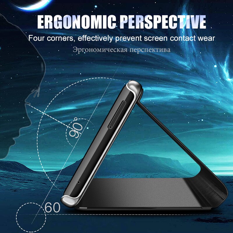 For Huawei Honor 10i Case Luxury Smart Mirror Flip Clear View Cover On Honor10i HRY-LX1T Accessory For Honor 20i Fundas Coque