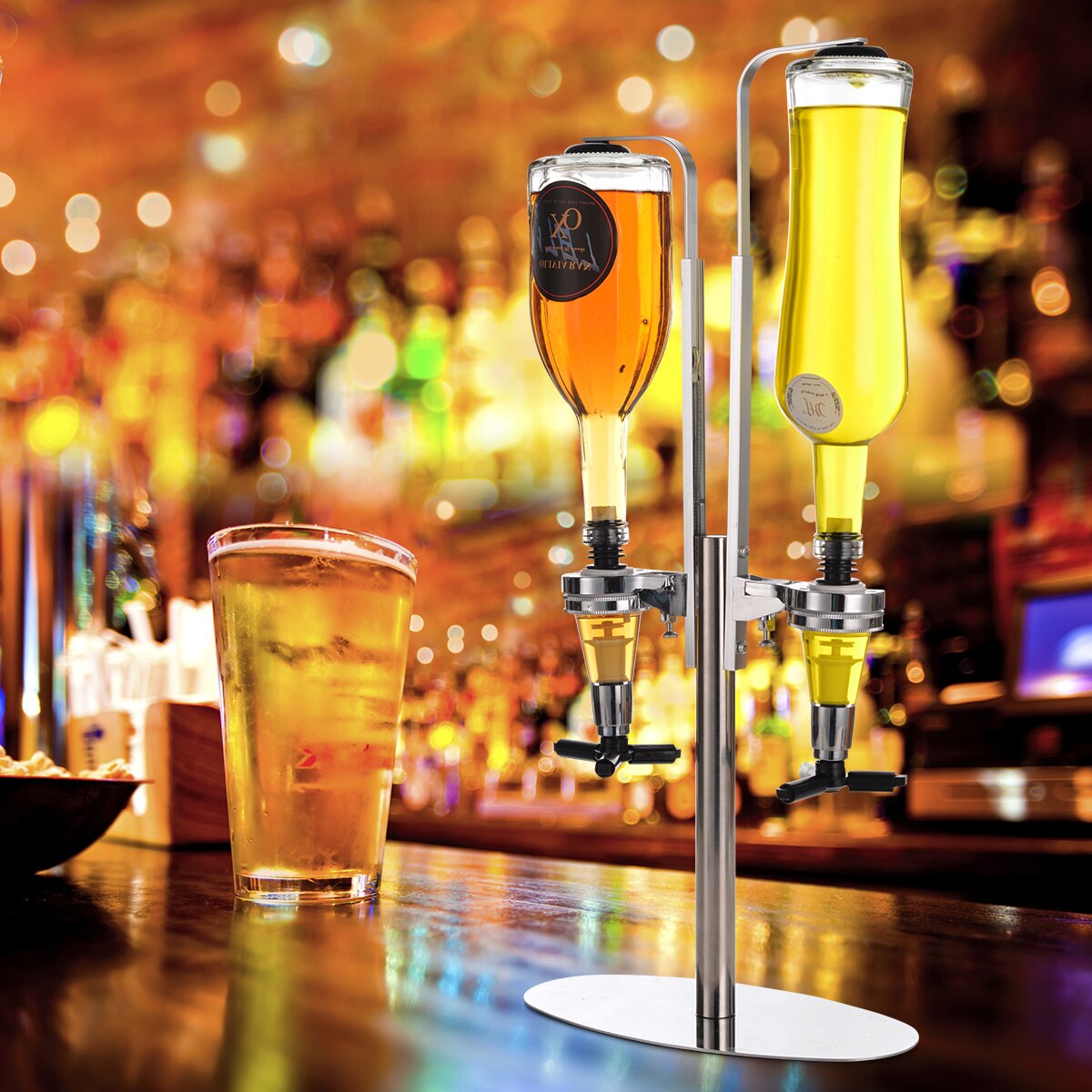 2- pullo baari juoma viina-annostelija pyörivä pidike alkoholijuoma shot cocktail shaker, pyörivä viski-annostelija viiniteline