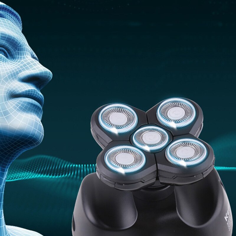 6- in- 1 set voor mannen, nat-droog elektrisch scheerapparaat, oplaadbaar elektrisch scheerapparaat, baard- en gezichtsverzorgingsset