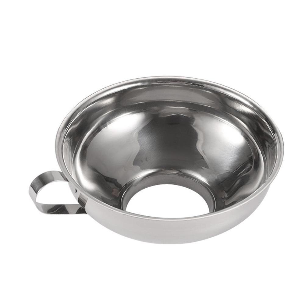 Embudo de boca ancha de acero para preparación de ensaladas, embudo grueso de calibre, herramienta de cocina, fugas de aceite