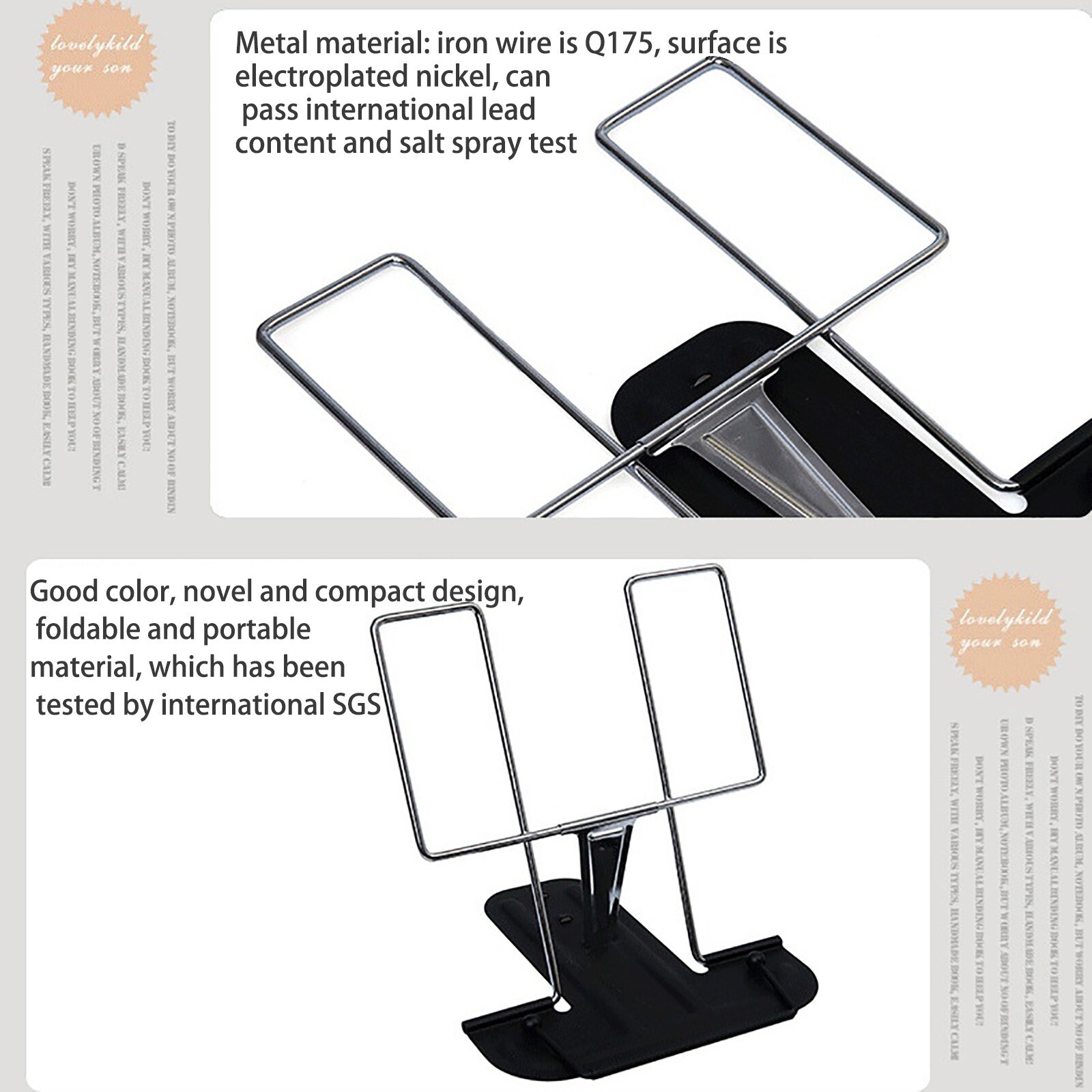 Bookends Portable Foldable Adjustable Bookend Tablet Stand Reading Book Stand Document Holder Base Reading Place Holder #YJ