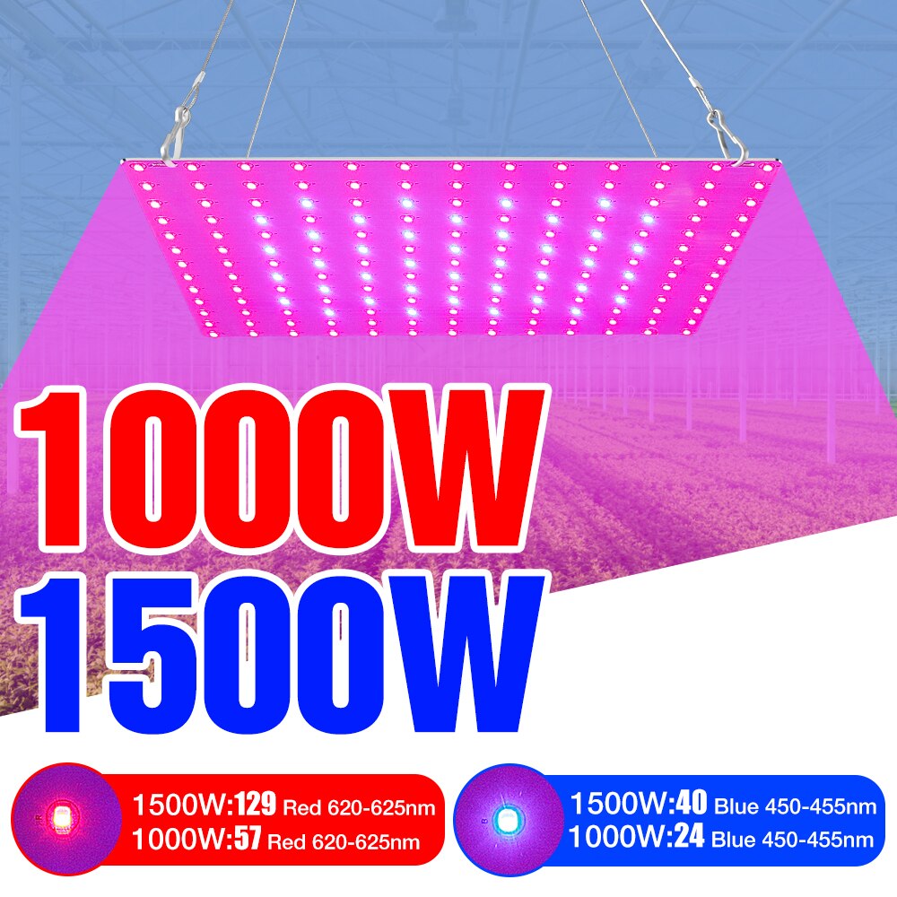 Lampe horticole de croissance LED, 220V, 1000W, spectre complet, panneau quantique pour semis, tente de culture hydroponique, 1500W