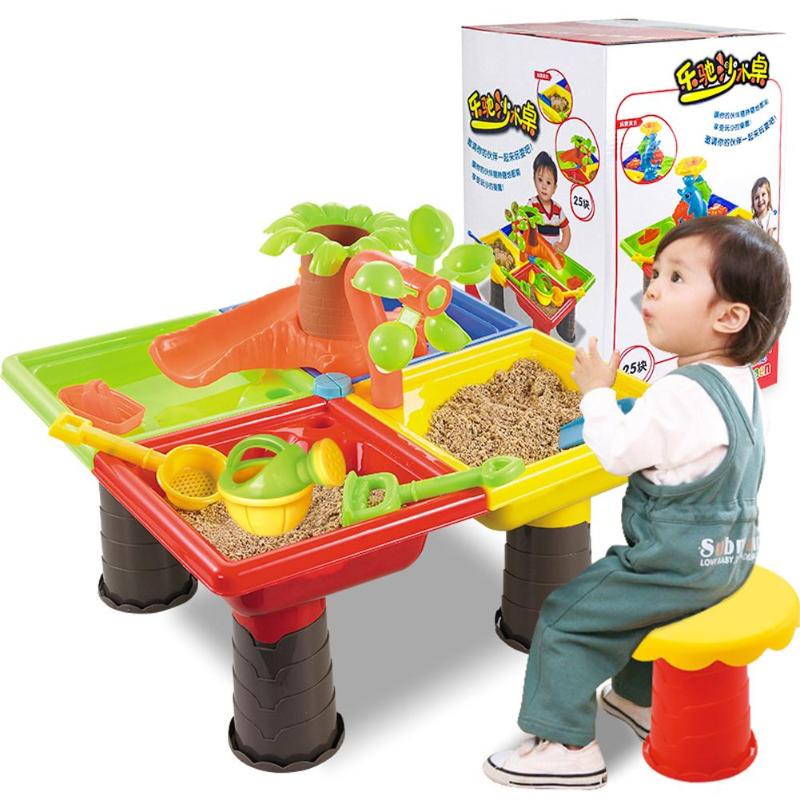 Kids Outdoor Zand en Water Tafel Play Set Speelgoed Strand Zandbak Zomer: Light Grey