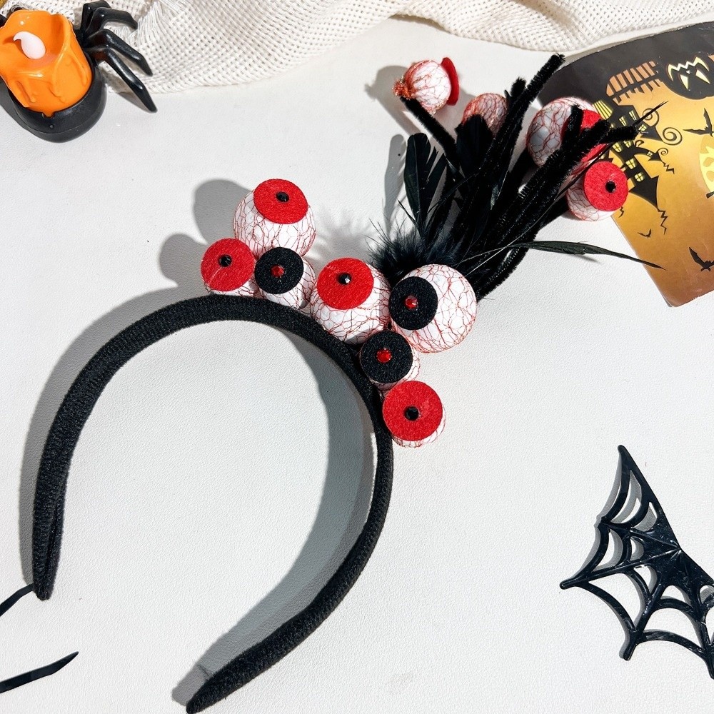 Sjov dekoration flagermus halloween hårbøjle spøgelse net edderkop pandebånd græskar polyester festival hårtilbehør maskeradefest