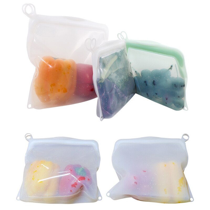 Reusable Food Storage Bags Leakproof Easy to Clean Silicone Food Bags Snacks Reusable Food Storage Bags Reusable Leakproof XHC88
