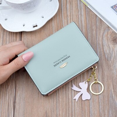 Ladies Wallets Short Zipper Student Korean Small Flower Coin Purse Soft Leather Thin Wallet Women Bag Tassel: 9