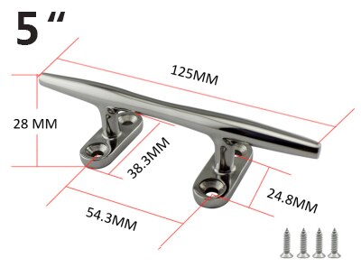 Marine Hardware Stainless Steel Boat Cleat: 5 INCH