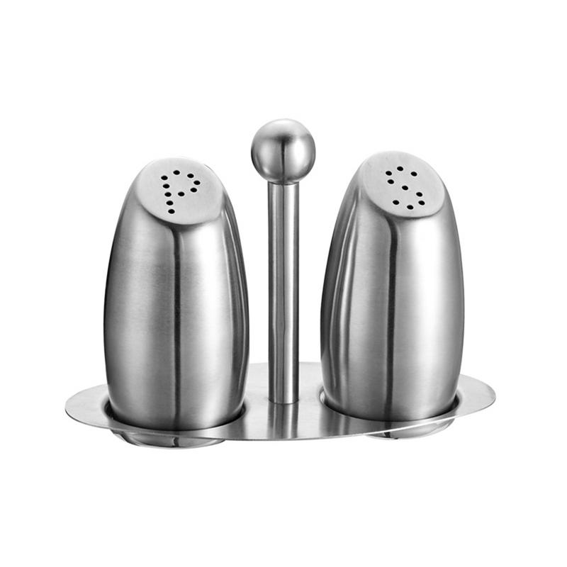 Stainless Steel Condiment Tank Salt Pepper Shaker Seasoning Set Bottle Seasoning Kitchen Jar: B