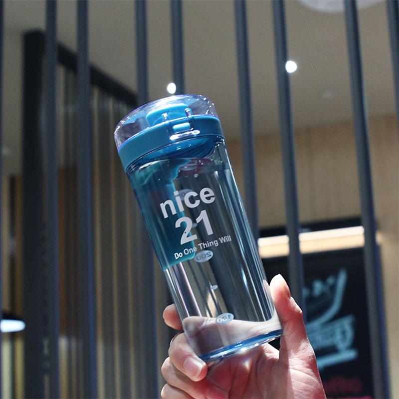 1pc shaker flessen draagbare duurzame nieuwe chique waterfles waterbeker