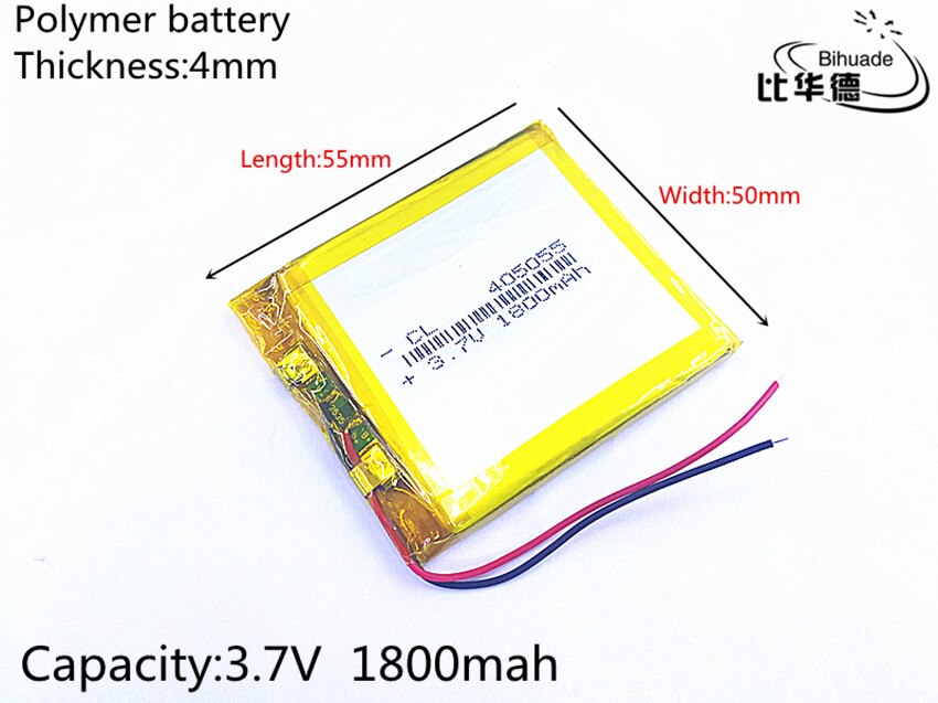 1 stück 3.7v 405055 lithium-polymer-akku (li-po, li-ion 1800 für  mp3 mp4 mp5 gps-, psp- und bluetooth-fähige mobiltelefone