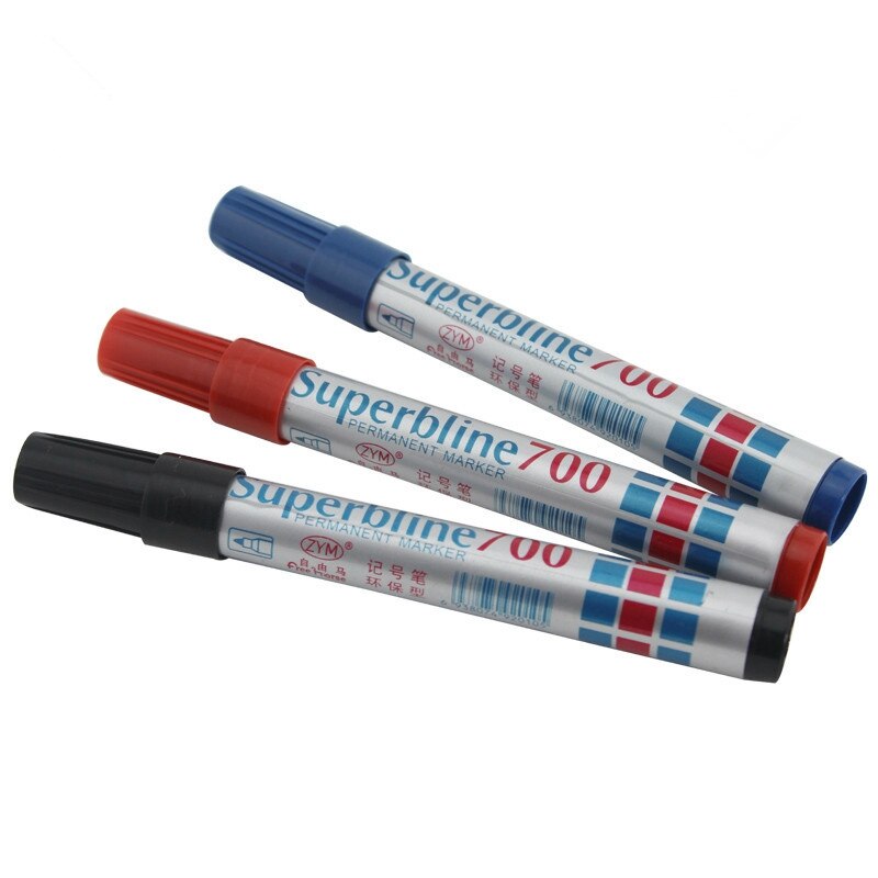 12 stk whiteboard papir mate permanent markørpen sæt sort / rød bule logistik ekspressmark pen til superbline 700