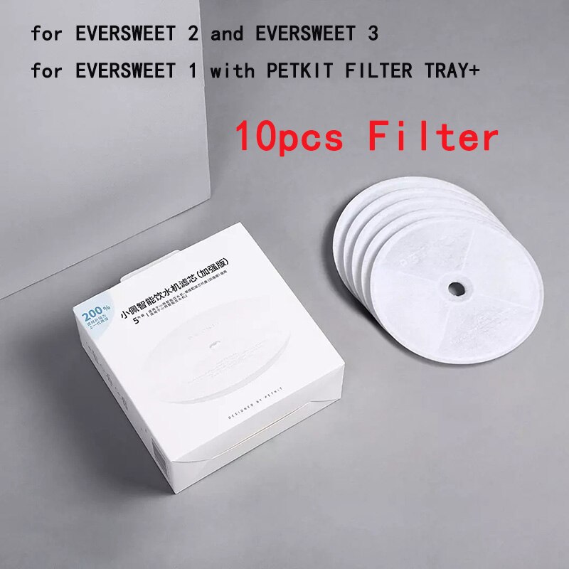 PETKIT-unidades de filtro de repuesto para fuente de agua EVERSWEET 2 /EVERSWEET 3, Kit de limpieza de filtros, filtración de impurezas de mascotas, 5/10 Uds.: 10pcs