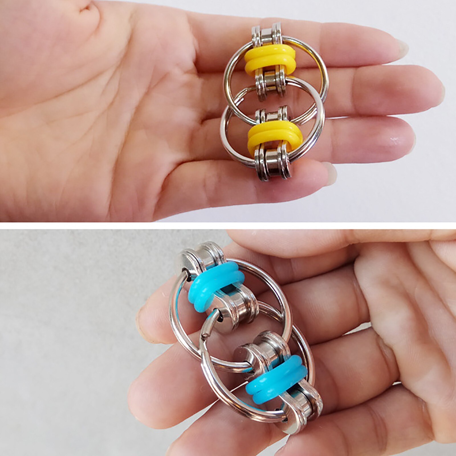 Cadena de la bici Fidget descompresión cadena ventilación cremallera cadena de bicicleta cadena llavero de Metal Fidget juguete de rodillo bicicleta cadena de la bici Fidget juguete | Juguete