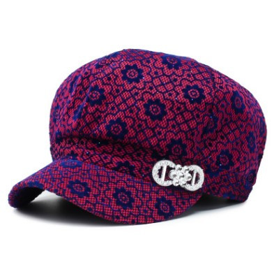 Siloqin dame newsboy caps høst dame lue snapback cap kvinne trend hip hop cap sløyfe rutete solhatt: Farge -7