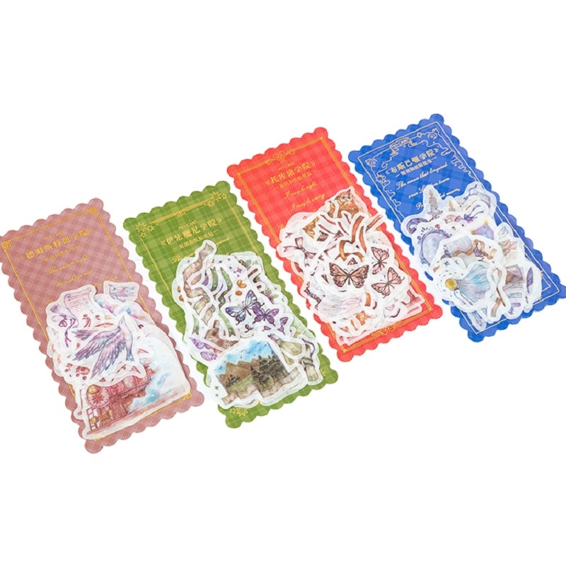 Mr. Papier 60Pcs Brief Van Magic Deco Dagboek Grote Washi Sticker Scrapbooking Label Planner Doodling Decoratieve School Briefpapier