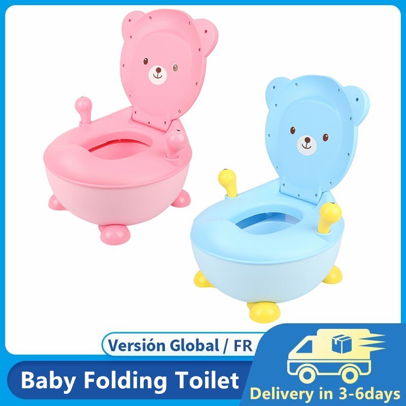 Przenośny pojemnik na przybory toaletowe dla dzieci składany fotelik dla niemowląt chłopcy dziewczęta z miękka poduszka Bebe nocnik siedzisko treningowe HWC