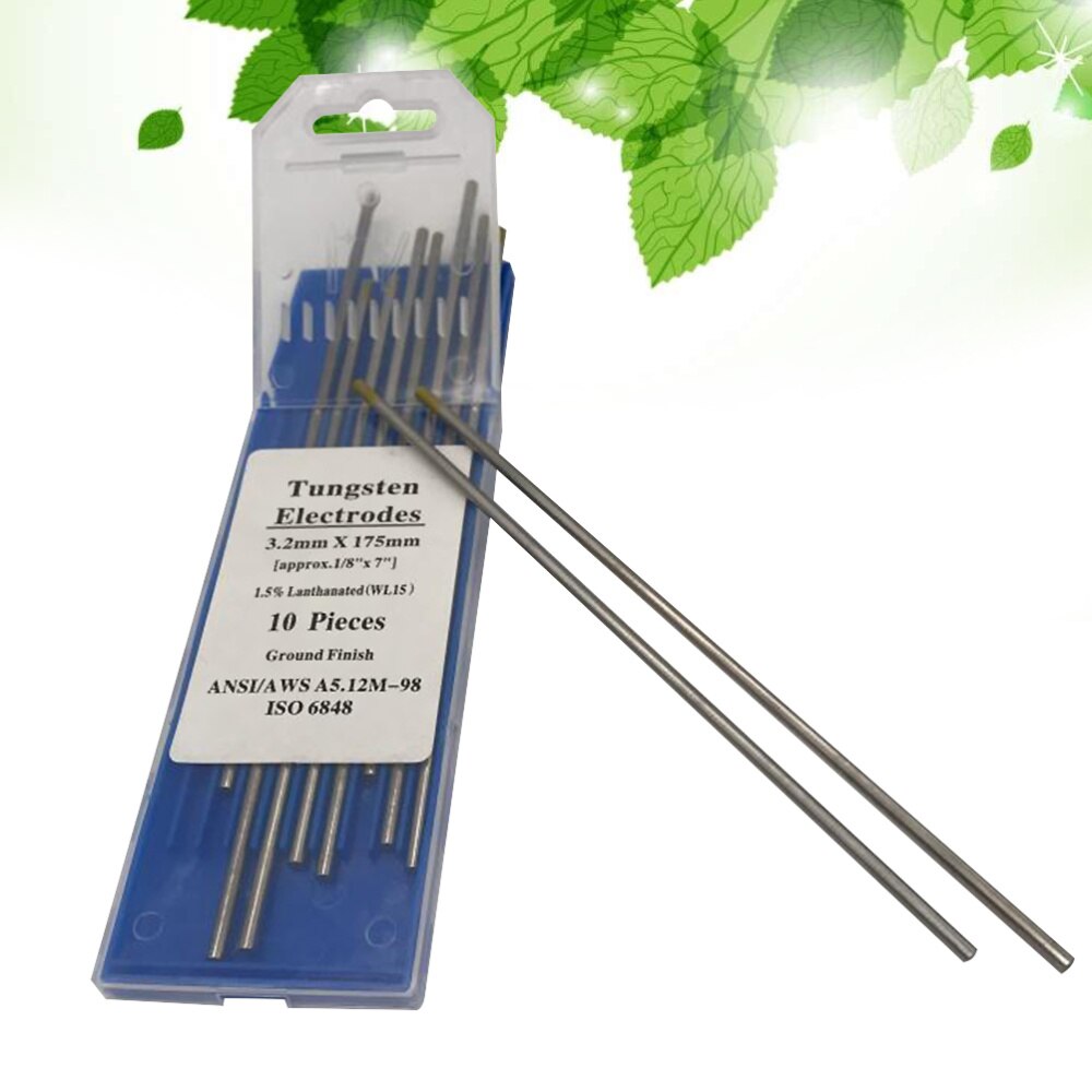 10pcs/1 Bag TIG Welding Tungsten Electrodes 1.5% Lanthanated WL15 Tungsten Electrode Welding Rods (1.6MM x 150MM): Silver 5