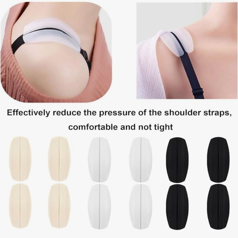 1 Paar Zachte Siliconen Half-Transparante Anti-Slip Schouder Pads 2 Stks/partij Lady Relief Pijn Bra Strap kussens Geen-Slip Houder