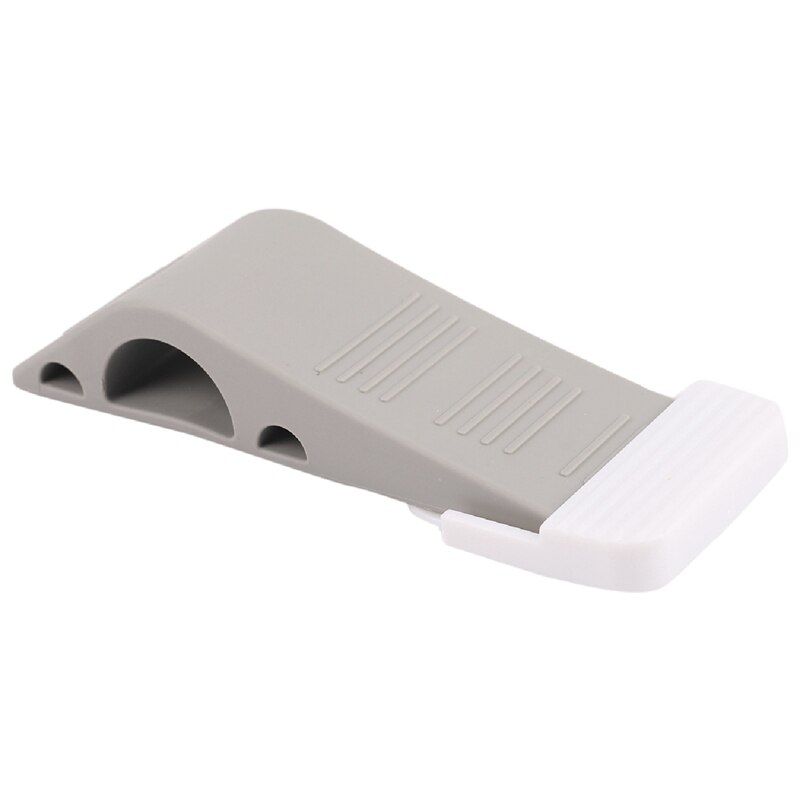 Deurstopper 4 Pack Set Premium Heavy Duty Deur Stop Rubber Wedge Met Decoratieve Opslag Houder-Perfect Doorstop (grijs)