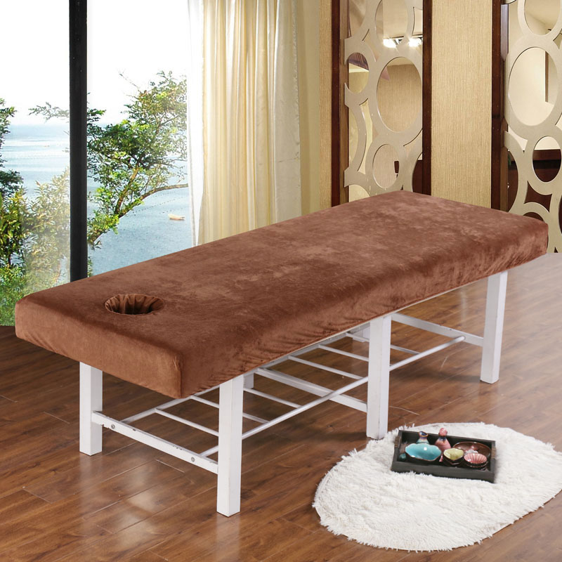 Dik hoeslaken van kristalfluweel, massagetafel voor schoonheidssalon, huidvriendelijk massagelaken, spa-bedovertrek met gaten.: Koningin / Rood