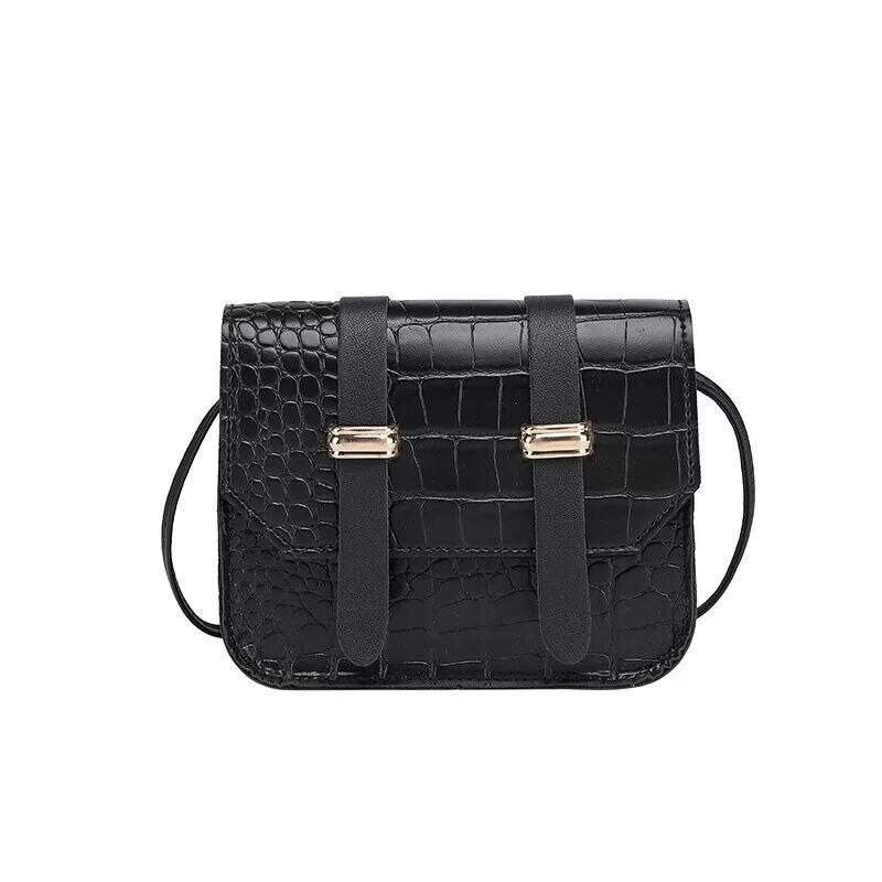 Nu lage prijs! kinder pu leren schoudertassen kleine messenger bags voor meisjes mini gesp chique handtas tassen  jt124: Zwart
